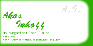akos imhoff business card